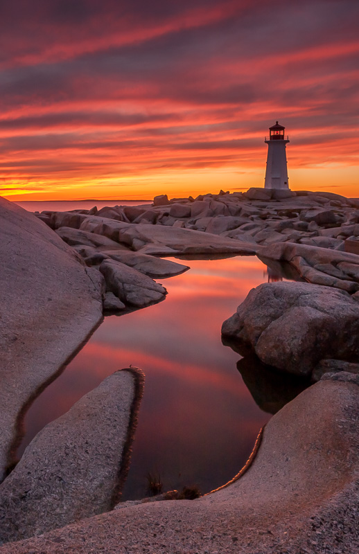 Lighthouse Glow, Peggy's Cove, Nova Scotia, by Andrew Jones