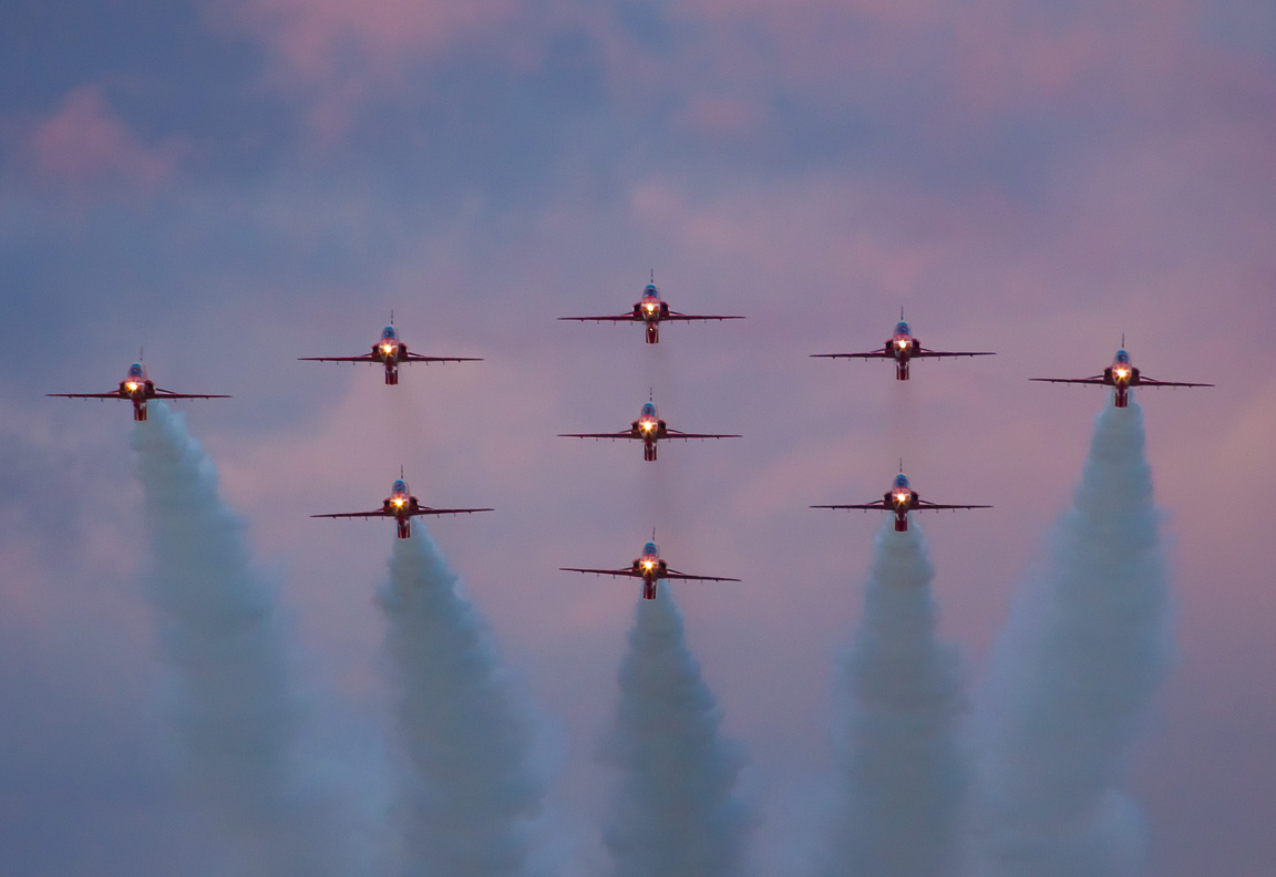 Red Arrows Twilight, Hampshire, by Andrew Jones