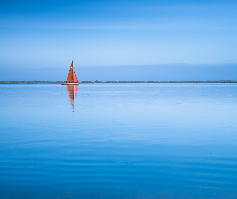 Sailing on a Calm Day, Burnham Overy Staithe, Norfolk, by Andrew Jones