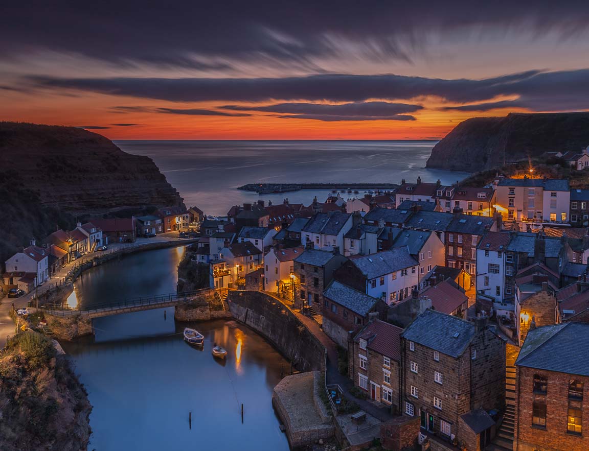 Sunrise at Staithes, Yorkshire, by Andrew Jones